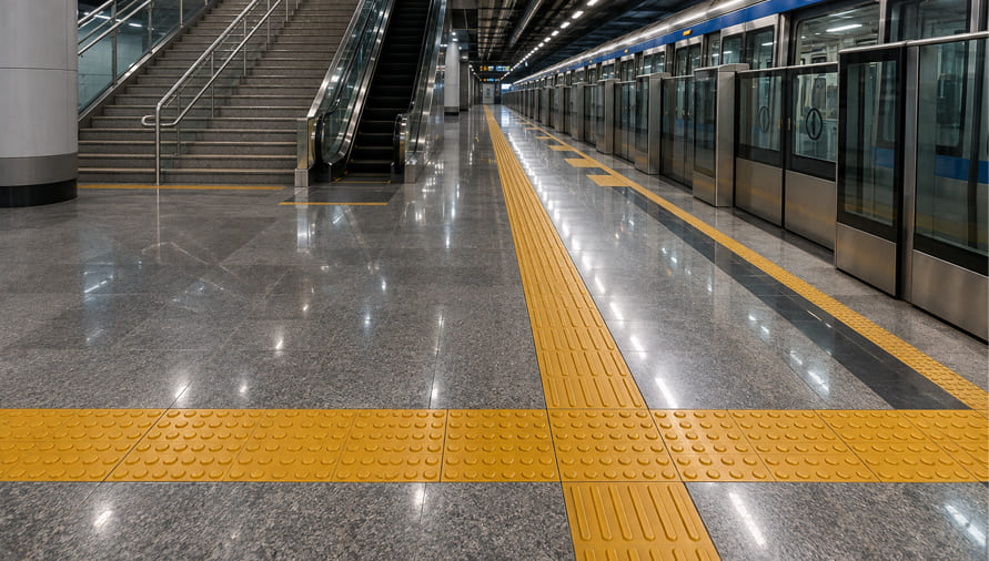 Modern metro station platform